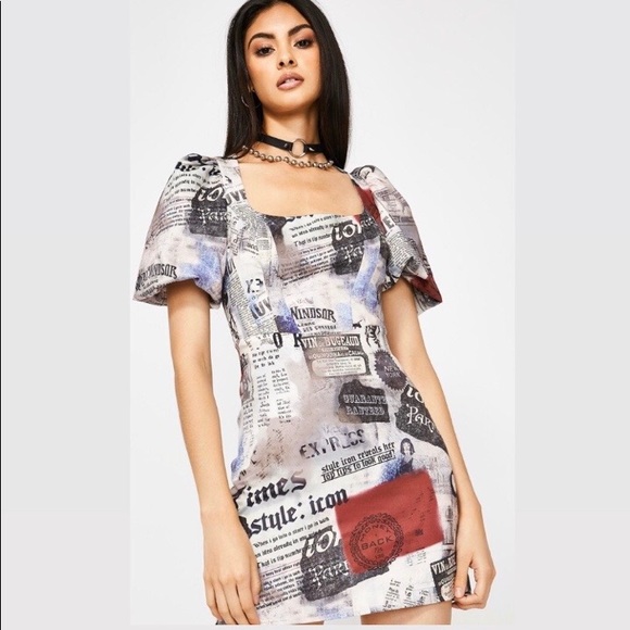 Jaded London Newspaper Dress - Picture 2 of 6